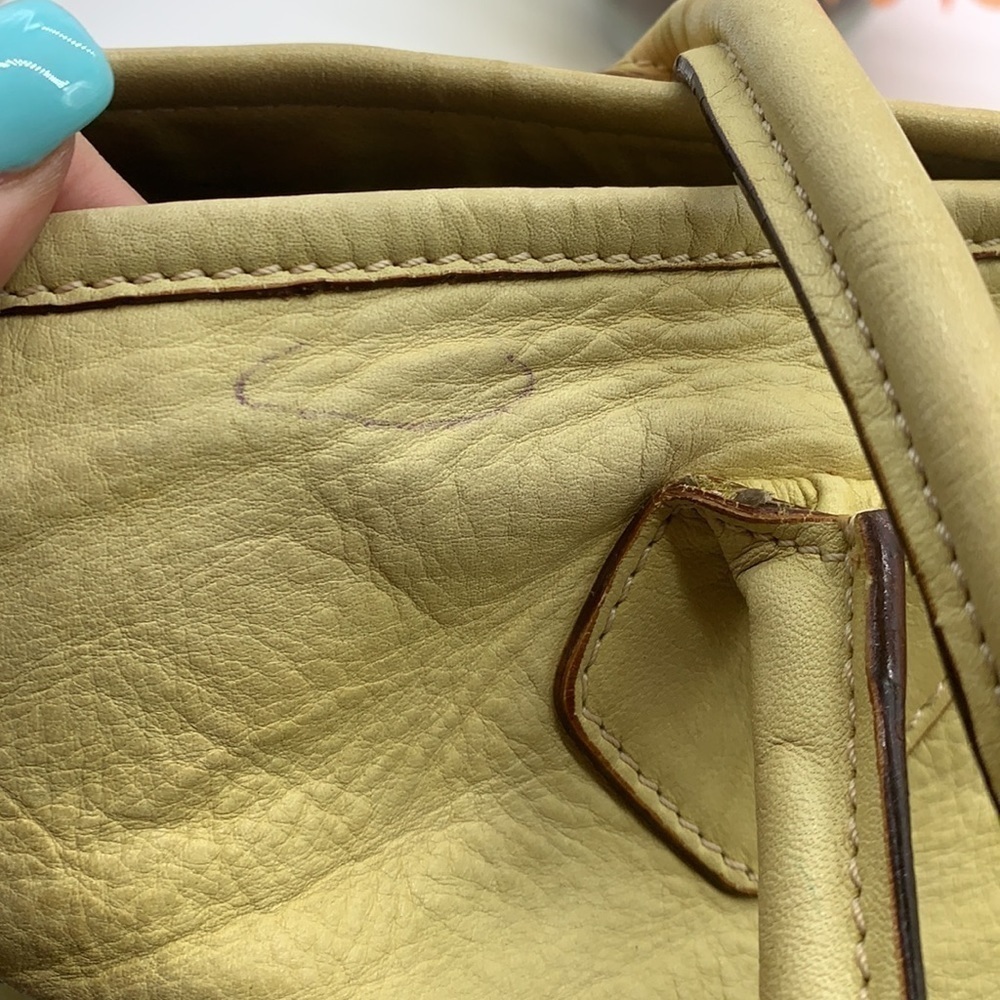 Falorni Italia Le Borse Yellow Leather shoulder Bag. LP1464 - Picture 5 of 11